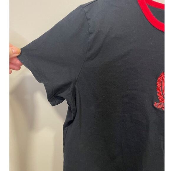 Vintage Ralph Lauren Navy Blue T-Shirt Red Embroidered Logo Classic Tee Sz M - Picture 2 of 7